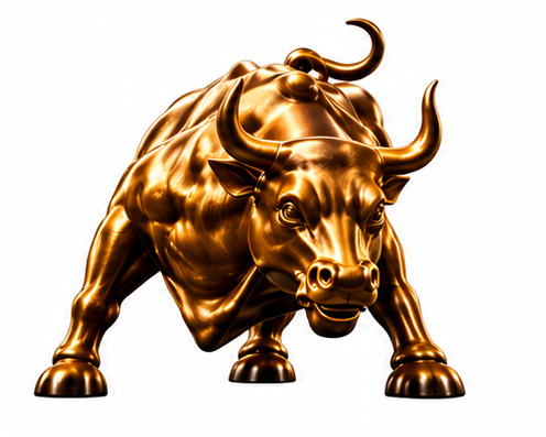 Gold charging bull